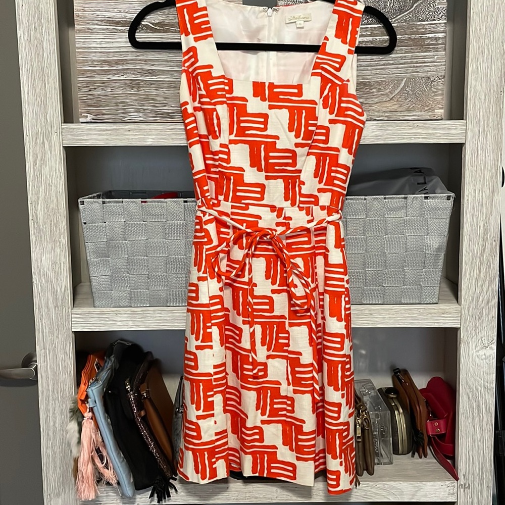 Orange and white dress